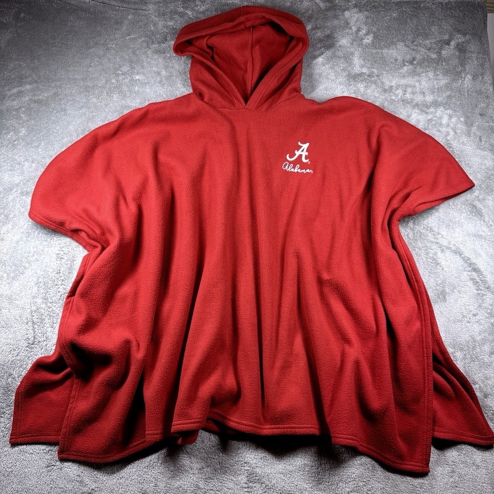 ProEdge Alabama Crimson Tide Red Fleece Poncho Hoodie One Size Embroidered